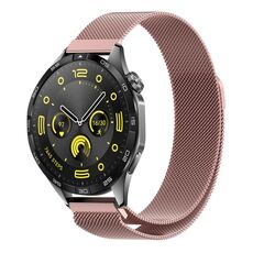 Per Huawei Watch GT4 46mm cinturino in maglia di acciaio magnetico Milano (rosa)