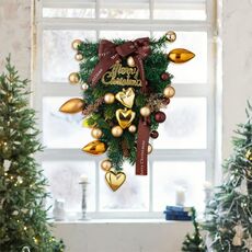 Ghirlanda di decorazioni natalizie per albero di Natale con palline dorate
