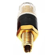Piccola colonna audio trasparente in rame M4 Morsettiera con supporto per banana in cristallo (nero)