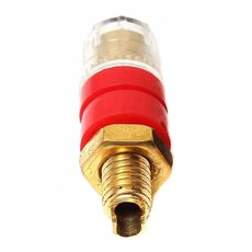 Piccola colonna audio trasparente in rame M6 Morsettiera con supporto per banana in cristallo (rosso)
