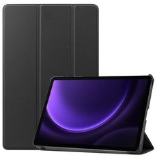 Per Samsung Galaxy Tab S9 FE Custodia per tablet in pelle Smart Custer Pure Color 3-Fold (Nero)
