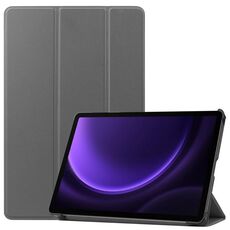 Custodia per tablet in pelle Smart Custer Pure Color 3-Fold per Samsung Galaxy Tab S9 FE (grigio)