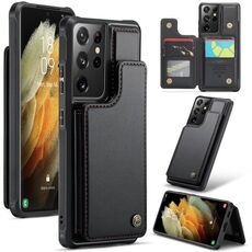 Custodia per telefono antifurto RFID per slot per schede CaseMe C22 per Samsung Galaxy S21 Ultra 5G (nero)