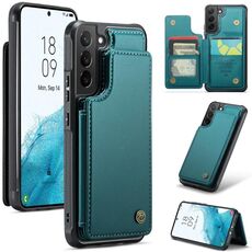 Per Samsung Galaxy S22 5G CaseMe C22 Porta slot per schede Custodia per telefono antifurto RFID (blu verde)