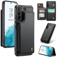 Custodia per telefono antifurto RFID per slot per schede CaseMe C22 per Samsung Galaxy S22 5G (nero)