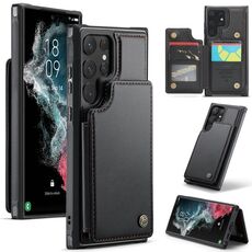 Custodia per telefono antifurto RFID per slot per schede CaseMe C22 per Samsung Galaxy S22 Ultra 5G (nero)