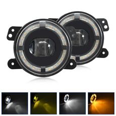 Per Jeep Wrangler JK 2 Porte 2007-2015 Y5 4 pollici 1 paio IP68 Guida luminosa impermeabile Fendinebbia a lente singola (giallo bianco)