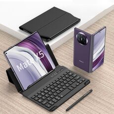Per Huawei Mate X5 Custodia in pelle con tastiera Bluetooth con regolazione della marcia GKK con penna capacitiva + custodia per telefono (nero)
