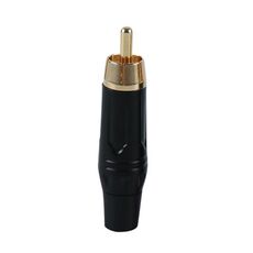Spina audio/video maschio RCA saldata in rame puro assemblata con connettore AV Lotus (nero)