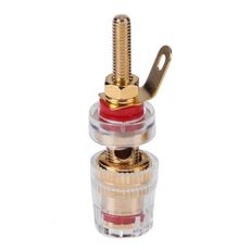 Morsettiera trasparente media estensione Presa a banana da 4 mm Posto di giunzione per amplificatore audio(Rosso)