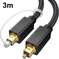 Cavo di uscita/ingresso audio ottico digitale da 3 m compatibile con SPDIF5.1/7.1 OD5.0MM (nero)