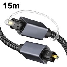 Cavo di ingresso/uscita audio ottico digitale da 15 m compatibile con SPDIF5.1/7.1 OD5.0MM (grigio)