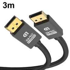 Cavo DP da 3 m Cavo di collegamento per monitor del computer 8K 30 AWG OD: 6,3 mm con rete in nylon (versione nera 2.1)