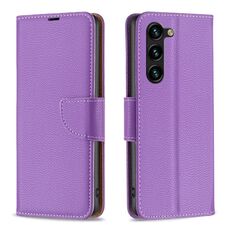 Per Samsung Galaxy S24+ 5G Custodia per telefono in pelle con texture Litchi in puro colore (viola)
