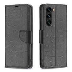 Per Samsung Galaxy S24+ 5G Custodia per telefono in pelle con texture Litchi in puro colore (Nero)