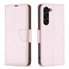 Per Samsung Galaxy S24+ 5G Custodia per cellulare in pelle flip in puro colore Litchi Texture (oro rosa)