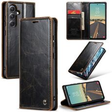 Per Samsung Galaxy S23 FE CaseMe-003 PU + PC Custodia per cellulare in pelle stile Crazy Horse stile business (caffè)
