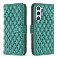 Per Samsung Galaxy S24 5G Diamond Lattice Custodia a portafoglio in pelle flip (verde)