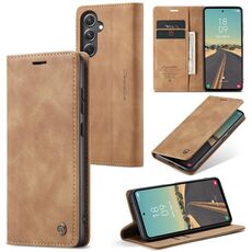 Per Samsung Galaxy S23 FE CaseMe 013 Custodia multifunzionale in pelle con chiusura orizzontale (marrone)