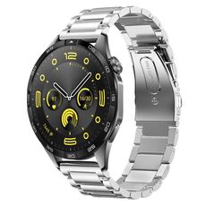 Per Huawei Watch GT4 46mm cinturino in metallo con tre perline in acciaio inossidabile (argento)
