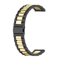 Per Huawei Watch GT4 46mm cinturino in metallo in acciaio inossidabile con tre perline (nero + oro)