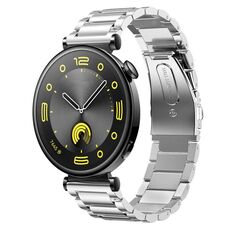 Per Huawei Watch GT4 cinturino in metallo con tre perline in acciaio inossidabile da 41 mm (argento)