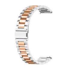 Per Huawei Watch GT4 cinturino in metallo con tre perline in acciaio inossidabile da 41 mm (argento + oro rosa)