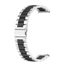 Per Huawei Watch GT4 41mm cinturino in metallo con tre perline in acciaio inossidabile (argento + nero)