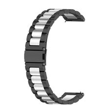 Per Huawei Watch GT4 41mm cinturino in metallo in acciaio inossidabile con tre perline (nero + argento)