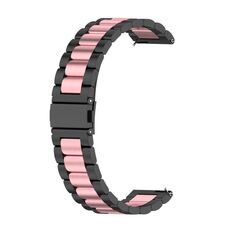 Per Huawei Watch GT4 cinturino in metallo con tre perline in acciaio inossidabile da 41 mm (nero + rosa)