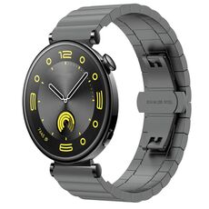 Per Huawei Watch GT4 41mm Cinturino in metallo con fibbia a farfalla in acciaio inossidabile con perline (grigio)