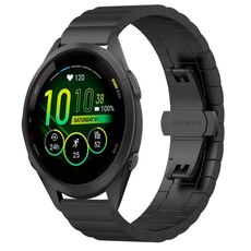 Per Garmin Forerunner 265S cinturino per orologio in metallo con fibbia a farfalla in acciaio inossidabile con perline (nero)