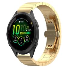 Per Garmin Forerunner 265S cinturino per orologio in metallo con fibbia a farfalla in acciaio inossidabile (oro)