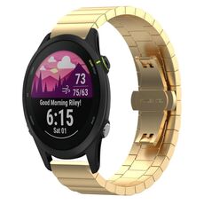 Per Garmin Forerunner 255S Music / 255S Cinturino per orologio in metallo con fibbia a farfalla in acciaio inossidabile (oro)
