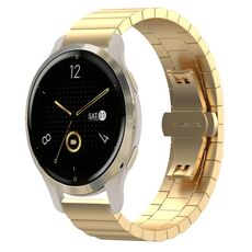 Per Garmin Venu 2S cinturino per orologio in metallo con fibbia a farfalla in acciaio inossidabile (oro)