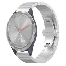 Per Garmin Vivomove 3S cinturino per orologio in metallo con fibbia a farfalla in acciaio inossidabile (argento)