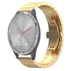 Per Garmin Vivomove 3S cinturino per orologio in metallo con fibbia a farfalla in acciaio inossidabile (oro)