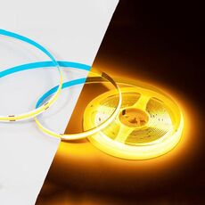 Striscia LED decorativa adesiva COB da 1 m 24 V 320 perline 12 W 8 mm di larghezza, stile: giallo (colore monocromatico)