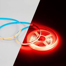 Striscia LED decorativa adesiva COB da 1 m 24 V 320 perline 12 W 8 mm di larghezza, stile: rosso (colore monocromatico)