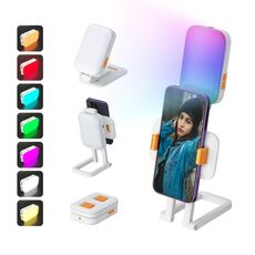 Lampada tascabile D2 Pro Mini RGB Fill Light con supporto per cellulare (bianco)