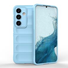 Per Samsung Galaxy S24 5G Magic Shield TPU + custodia per telefono in flanella (azzurro)