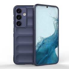 Per Samsung Galaxy S24 5G Magic Shield TPU + custodia per telefono in flanella (blu scuro)