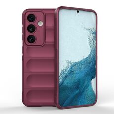 Per Samsung Galaxy S24 5G Magic Shield TPU + custodia per telefono in flanella (vino rosso)