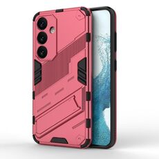 Per Samsung Galaxy S24 5G Punk Armor 2 in 1 PC + custodia per telefono antiurto in TPU con supporto invisibile (rosso chiaro)