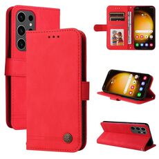 Per Samsung Galaxy S24 Ultra Skin Feel Life Tree Custodia in pelle con bottoni in metallo (Rosso)