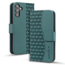 Per Samsung Galaxy S23 FE 5G Custodia per telefono in pelle con fibbia a diamante business con cordino (verde)