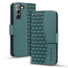 Per Samsung Galaxy S23+ 5G Custodia per telefono in pelle con fibbia di diamanti Business con cordino (verde)