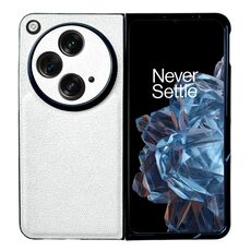 Per OPPO Find N3 / OnePlus Open Litchi Texture PU + Custodia per telefono antiurto per PC (bianca)