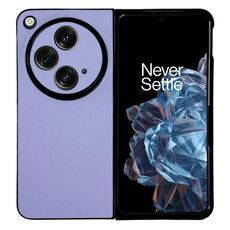 Per OPPO Find N3 / OnePlus Open Morandi Custodia per telefono con texture in pelle tinta unita (viola)