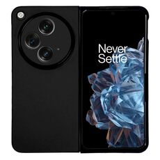 Per OPPO Find N3 / OnePlus Open Morandi Custodia per telefono con texture in pelle tinta unita (nera)